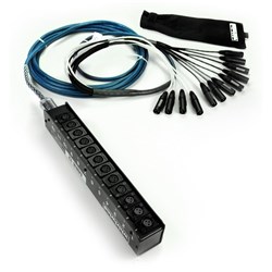 Whirlwind Mini 12 Low Profile Audio Drop Snake - Box To Fan  Low Profile  12 XLR Inputs  No Returns W12PR 15 ft